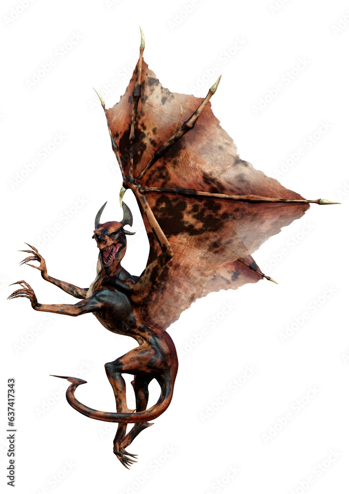 Obraz premium 3D Rendering Fairy Tale Dragon on White