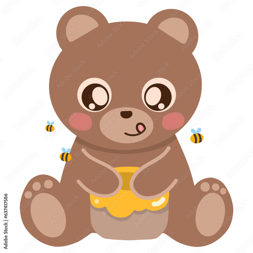 bear, teddy, cartoon, animal, honey
