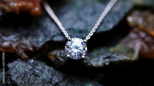 Beautiful diamond necklace with blur background