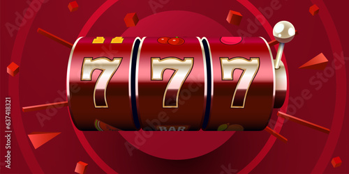 Slot machine wins the jackpot. 777 Big win concept. Casino jackpot.