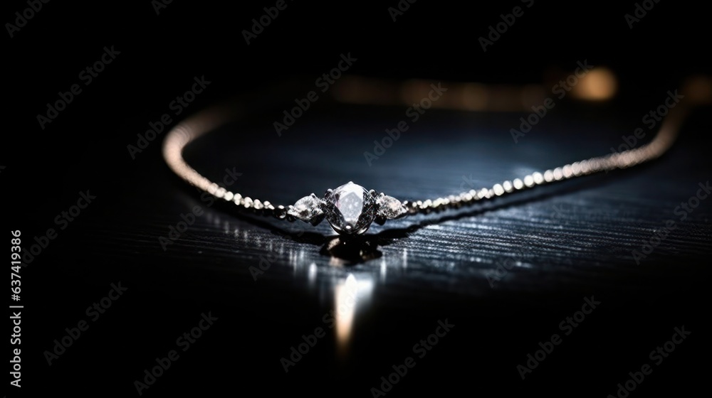 Beautiful diamond necklace with blur background - obrazy, fototapety, plakaty 