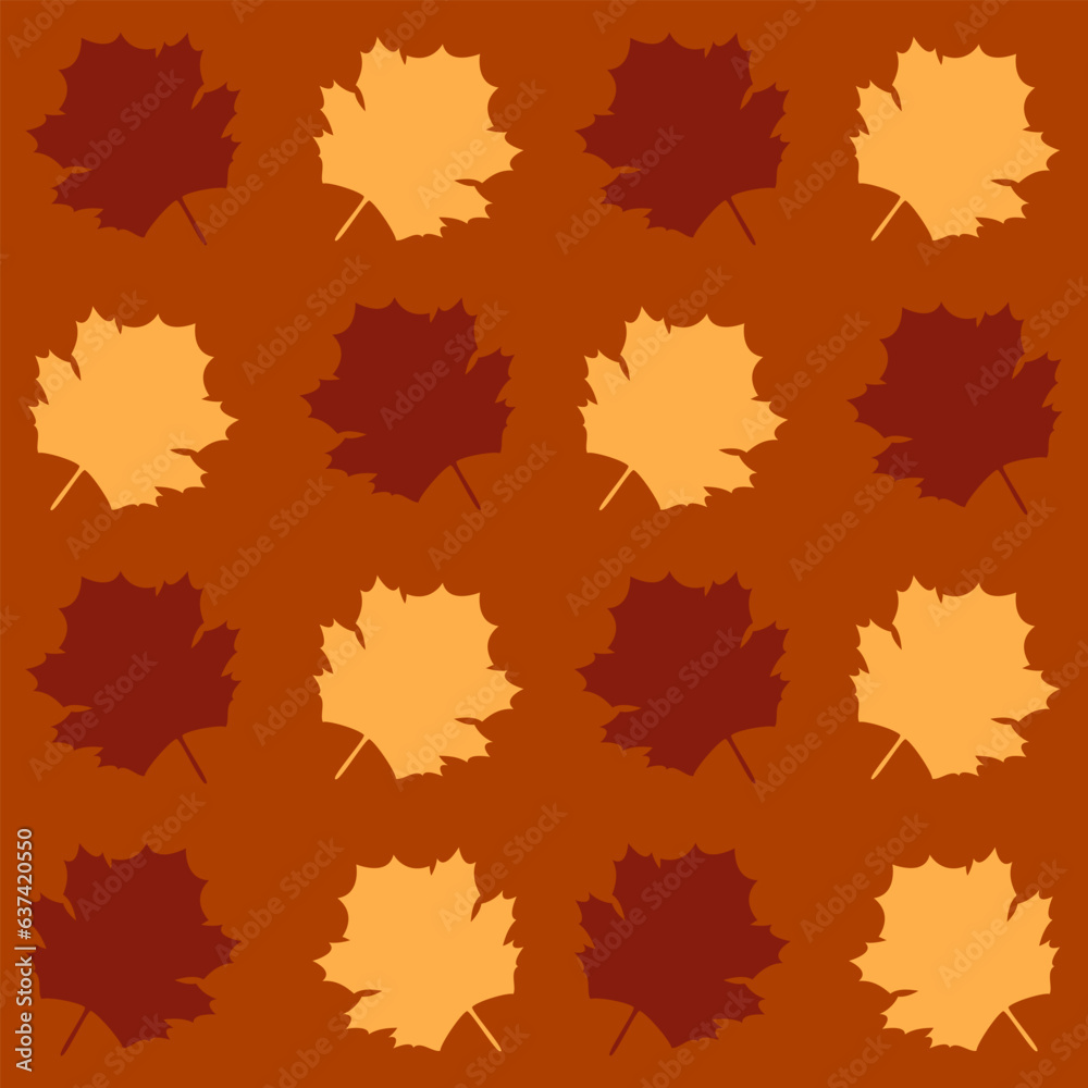 Obraz premium repeated pattern with maple leaves, gold autumn colors, vector