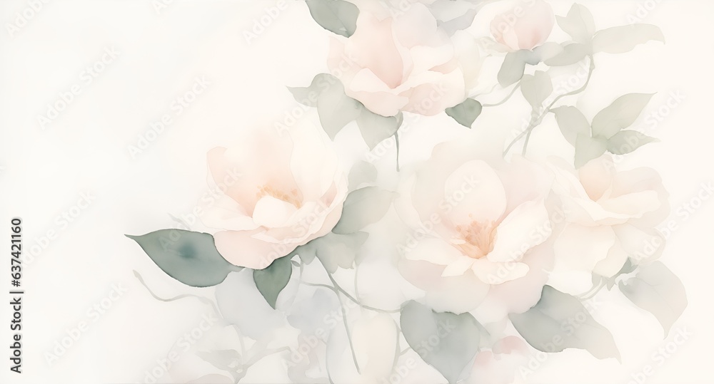 Watercolor illustration elegant floral background