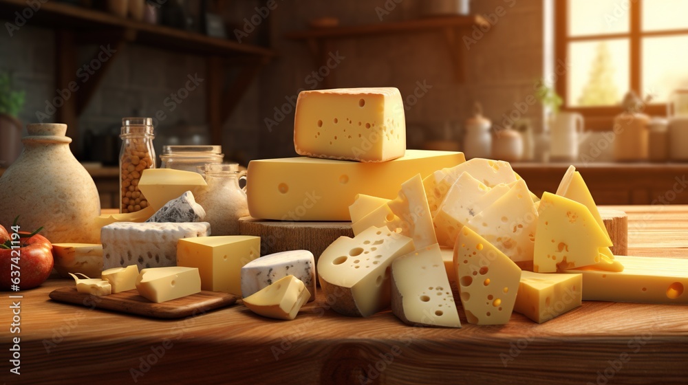 Generative AI, Different types of cheese on the table