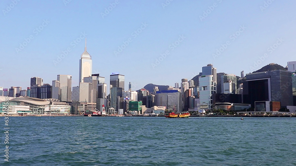 Skyline of Central District in Hong Kong.