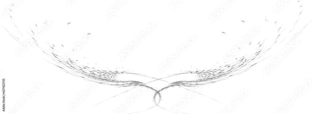 Φωτογραφία An ephemeral, barely visible halftone vector frame of pointed starry elements, revealed to the world like the wings of an angelic being