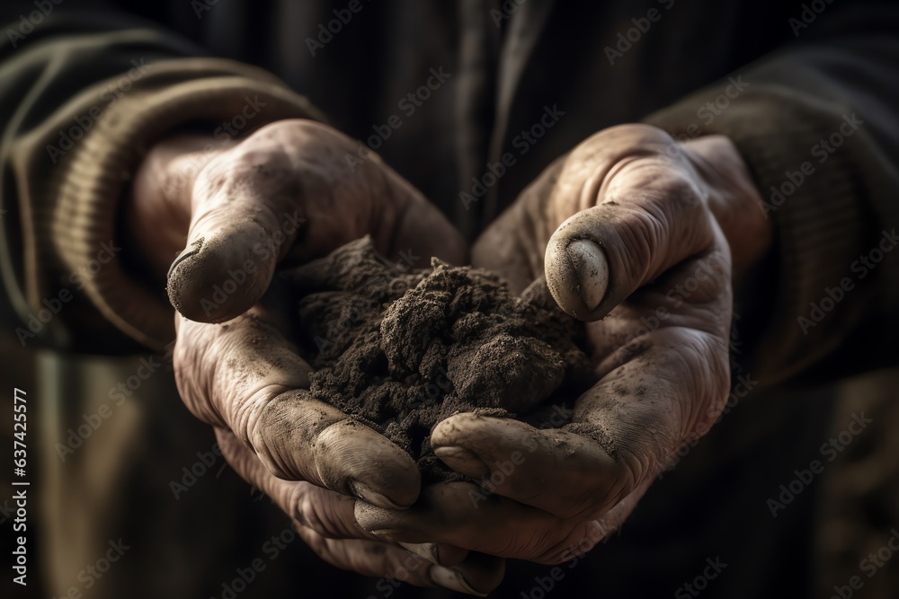 Farmer Hands with mothernature within