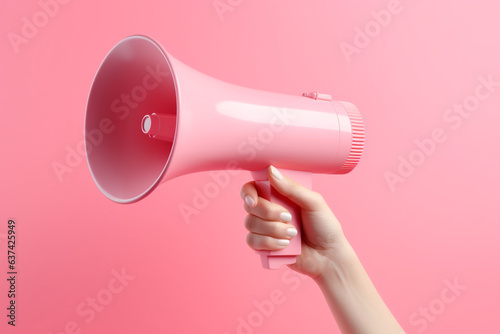 hand holding megaphone 3d render