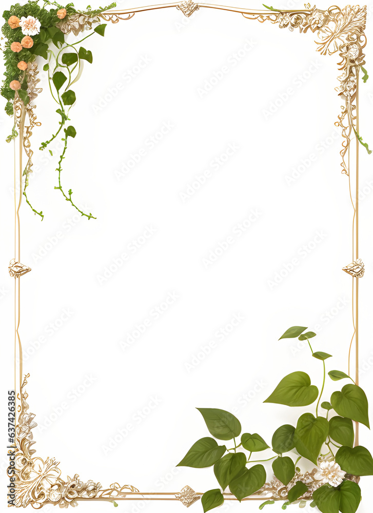 Naklejka premium Vines Frame Border