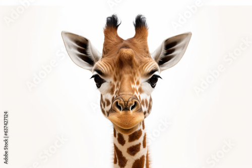 a giraffe is looking at the camera