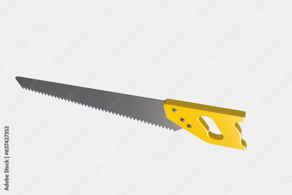 Wood cutting 3d hacksaw rendering Wood cutting 3d hacksaw rendering