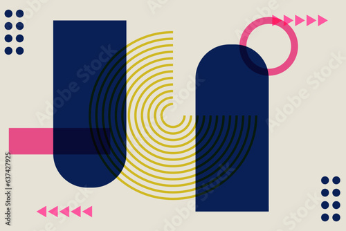 risograph effect geometric abstract shapes