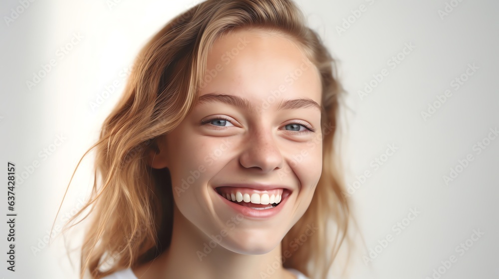 Portrait of an Happy Female Model with a radiant smile Portrait of an Happy Female Model with a radiant smile