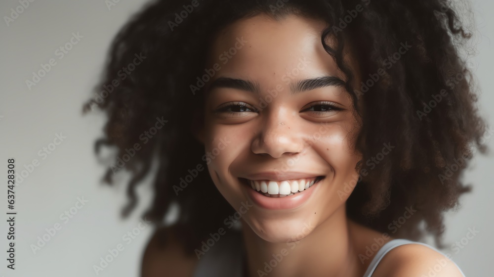 Portrait of an Happy Female Model with a radiant smile