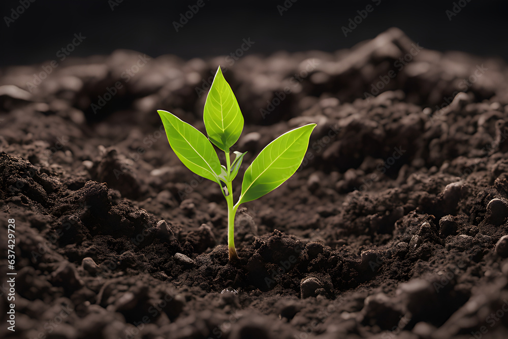 Fototapeta premium young plant growing in soil