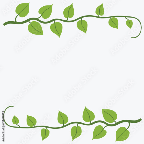 Floral ivy drawing decorative ornament flat design.