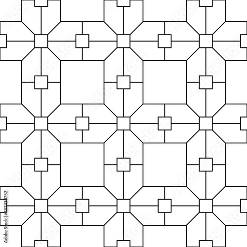Black and white seamless vector illustrations. Coloring page, colouring book for adults and children. Line pattern design. Decorative abstract geometric linear background. Easy to edit color and line