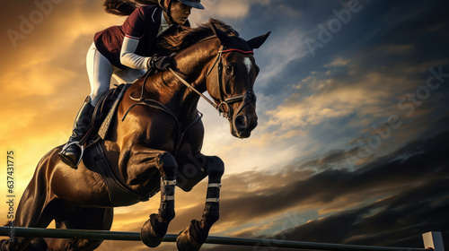 the equestrian sport of woman riding © EmmaStock
