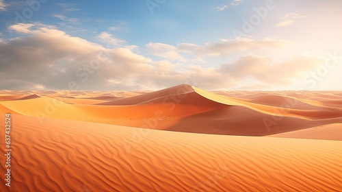 fantastic dunes in the desert at extreme hot summer day