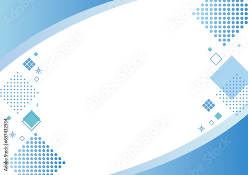 幾何学　フレーム 　青　グラデーション