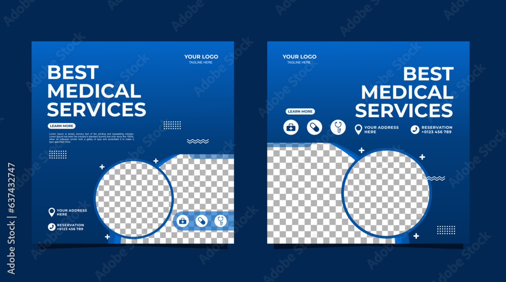 Best medical services social media post template design Best medical services social media post template design