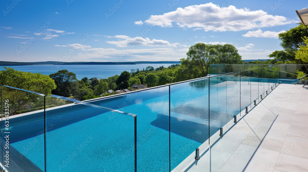 Fototapeta premium pool in the luxury hotel.Generative Ai