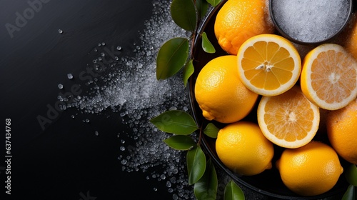 a dark stone background with citric acid on it.