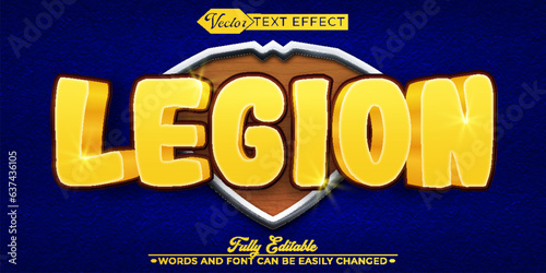 Cartoon Golden Kids Gaming Legion Vector Editable Text Effect Template