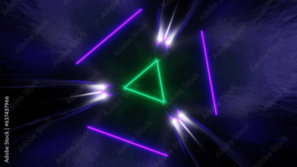 custom made wallpaper toronto digitalPurple and Turquoise Sci-Fi Glossy Triangle Tunnel Background VJ Loop in 4K