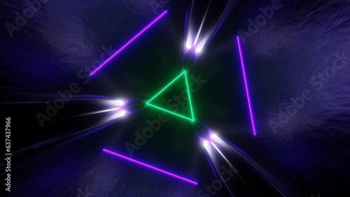 Wallpaper Mural Purple and Turquoise Sci-Fi Glossy Triangle Tunnel Background VJ Loop in 4K Torontodigital.ca