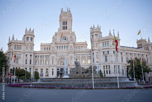Family with children, siblings, visiting Madrid during family vacation summertime