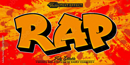 Colorful Graffiti Rap Vector Editable Text Effect Template