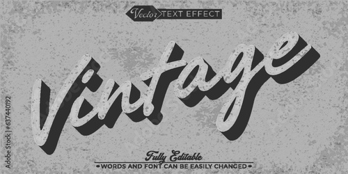 Gray Vintage Vector Editable Text Effect Template