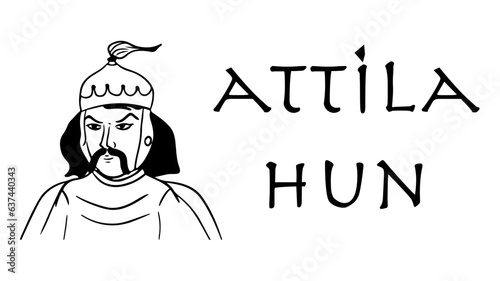 Porrait of Attila, the Hun Emperor