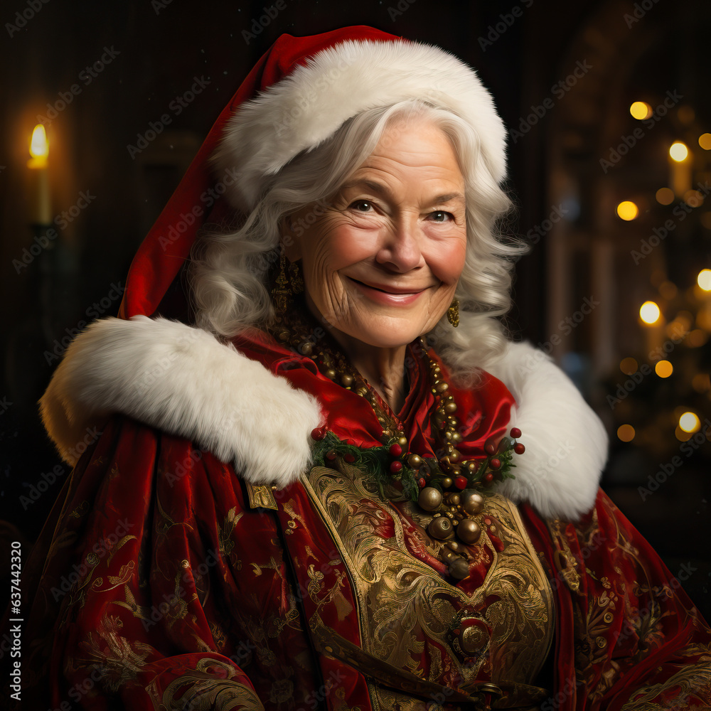 Mrs Santa Claus The Wife Of Father Christmas Sitting In A Chair In santa-claus-over-chimney-father-christmas-santa-claus-png
