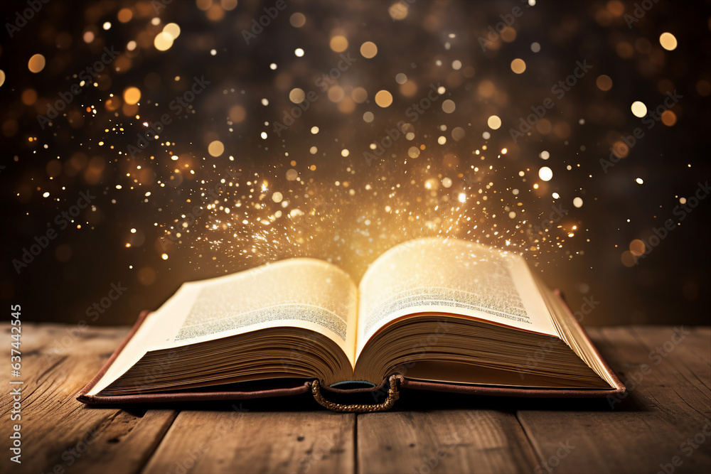 Generative AI picture of ancient holy bible book symbolizing wisdom knowledge literature Generative AI picture of ancient holy bible book symbolizing wisdom knowledge literature