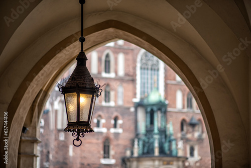 archway in the cloth halls in Krakow