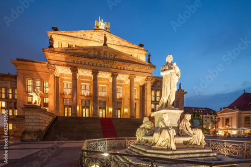 Historic Konzerthaus Berlin (concert hall) with Schiller Monument, Gendarmenmarkt square, Berlin, Germany photo