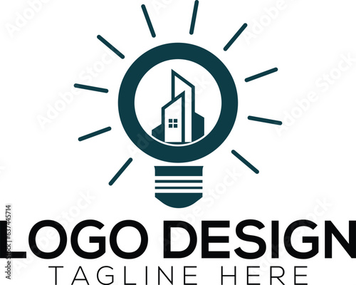 Real estate logo with bulb concept