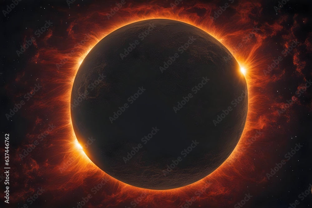The moon covers the sun in a beautiful solar eclipse