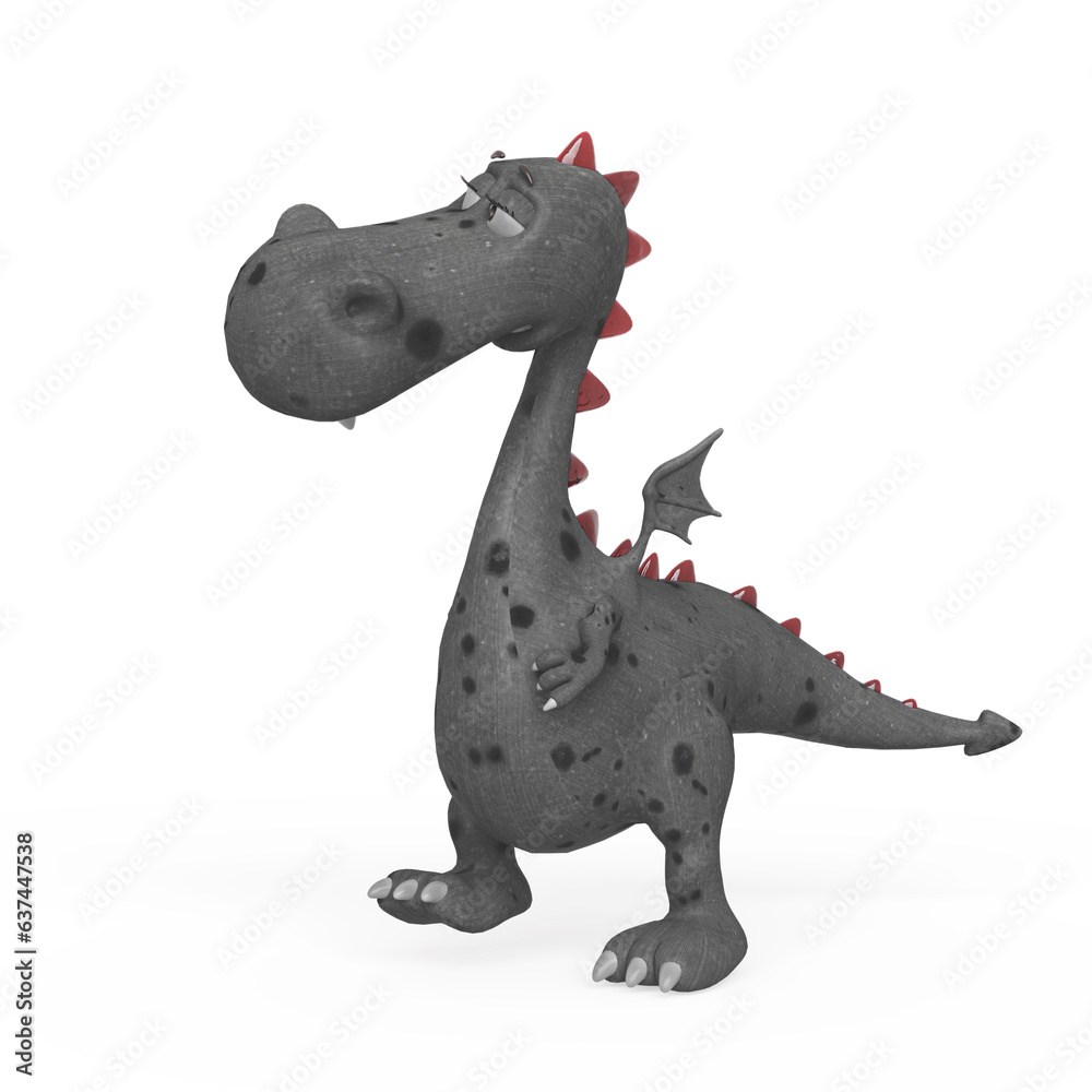 baby dragon is walking up on white background baby dragon is walking up on white background