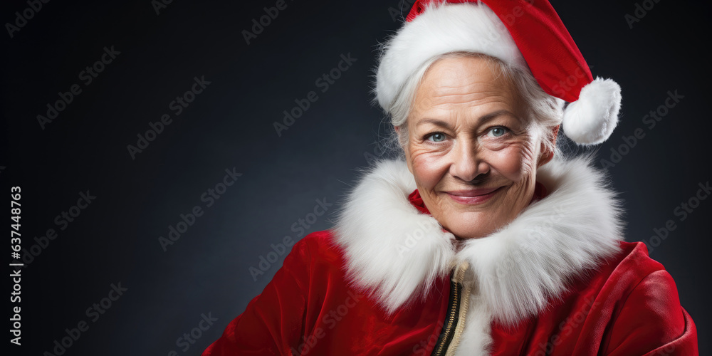 mrs. santa or lady santa claus wishing merry christmas mrs. santa or lady santa claus wishing merry christmas