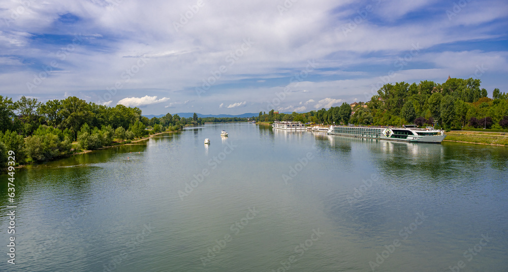 Rhine River, Breisach am Rhein, Baden-Wuerttemberg, Germany Rhine River, Breisach am Rhein, Baden-Wuerttemberg, Germany