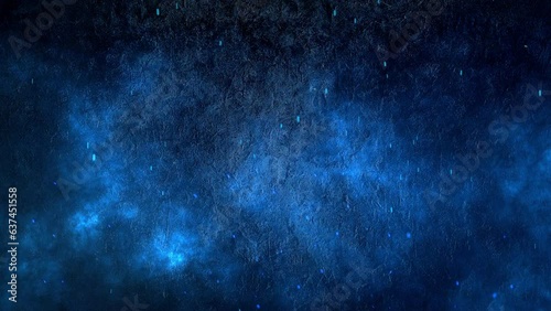 Video of blue sparks drifting against the background of a blue stone wall