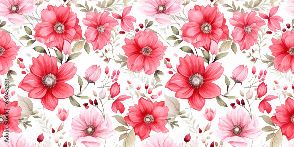 Daisy seamless pattern with loose watercolor and wash effects. Concept: Bright blooms designed in a flowing dreamy fashion Daisy seamless pattern with loose watercolor and wash effects. Concept: Bright blooms designed in a flowing dreamy fashion