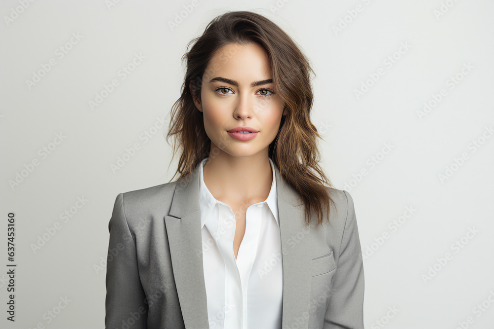 Generative AI portrait of attractive young woman business profession hold hands crossed Generative AI portrait of attractive young woman business profession hold hands crossed