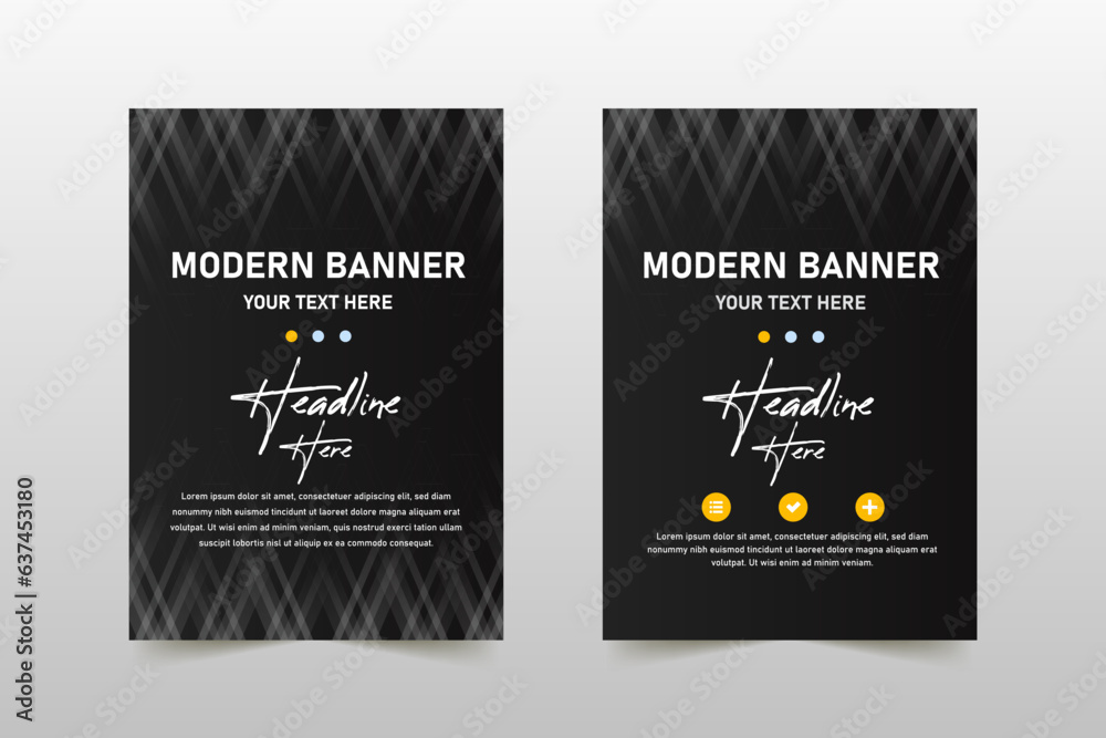 Abstract Lighting Black Business Banner Template With Lines