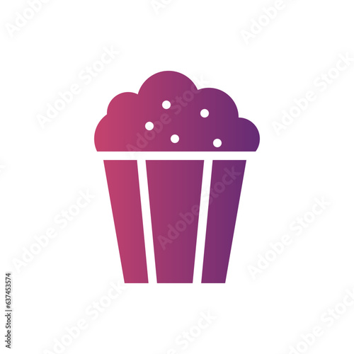 popcorn flat gradient icon