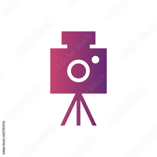photo camera flat gradient icon