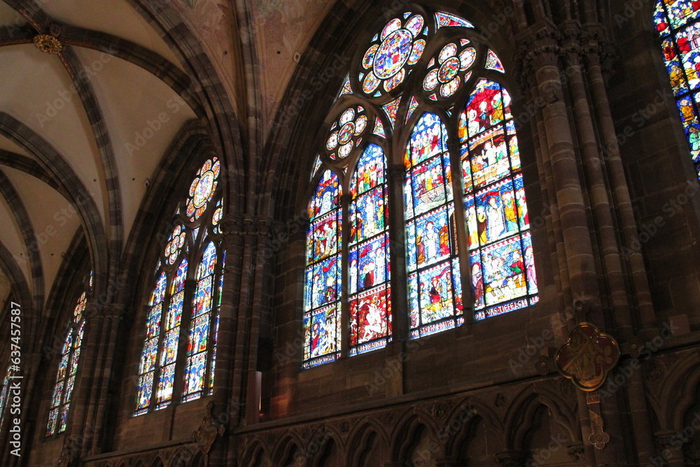 notre-dame cathedral in strasbourg in alsace (france)